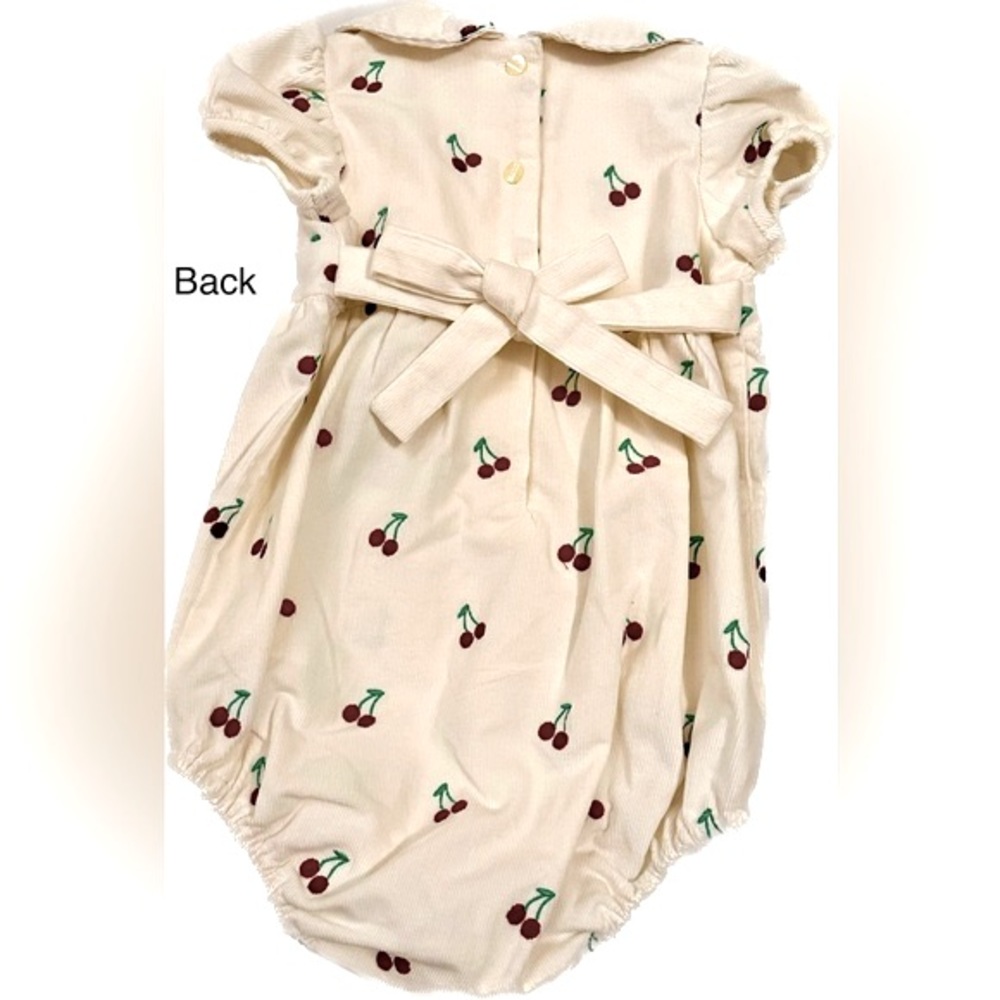 Adorable Juniper Puff Sleeve Bubble, Cannoli Cream w/Cherries, 2T Girl, NWTs - Picture 2 of 9